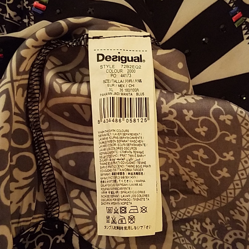 Desigual pullover Blouse  Sz Large New w/o tag! - Picture 7 of 8